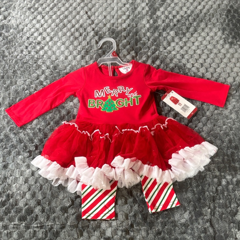Festive Red and White Kids Dress